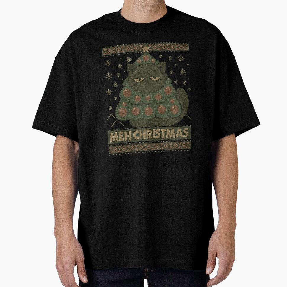 Meh Christmas Funny Grumpy Cat Ugly Sweater Sarcastic Holiday by haitrieuic96
