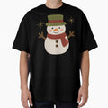 Smiling Snowman with Green Hat and Red Scarf | Cute Christmas Winter Illustration by svarupa