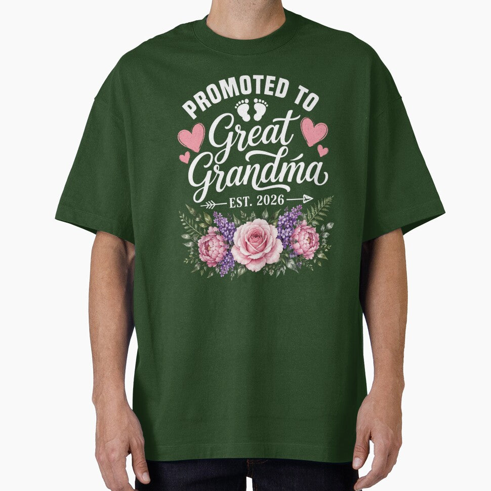 Promoted to Great Grandma Floral Baby Announcement by ROUX-ART