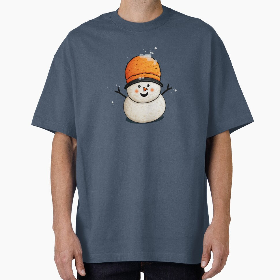 The Joyful Smiling Snowman with a Yellow Hat by unimuse