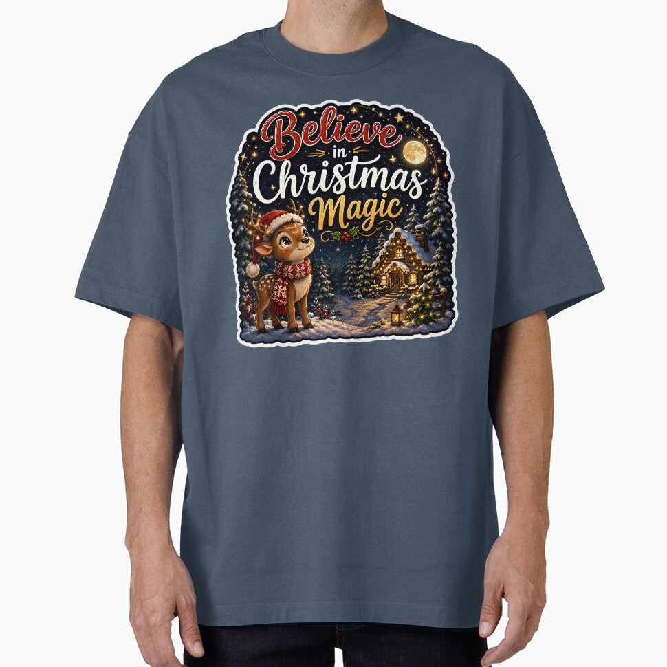 Believe in Christmas Magic – Cute Reindeer Winter Christmas Design by SVALANART