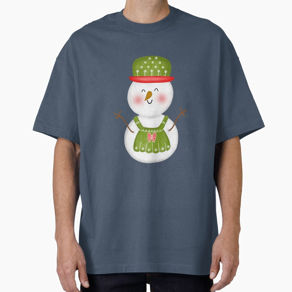 Cute Snowman with green dress by Onanong2531