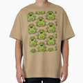 Cute Happy Frog Pattern - Seamless Green Frogs by NAMASTHE WORLD