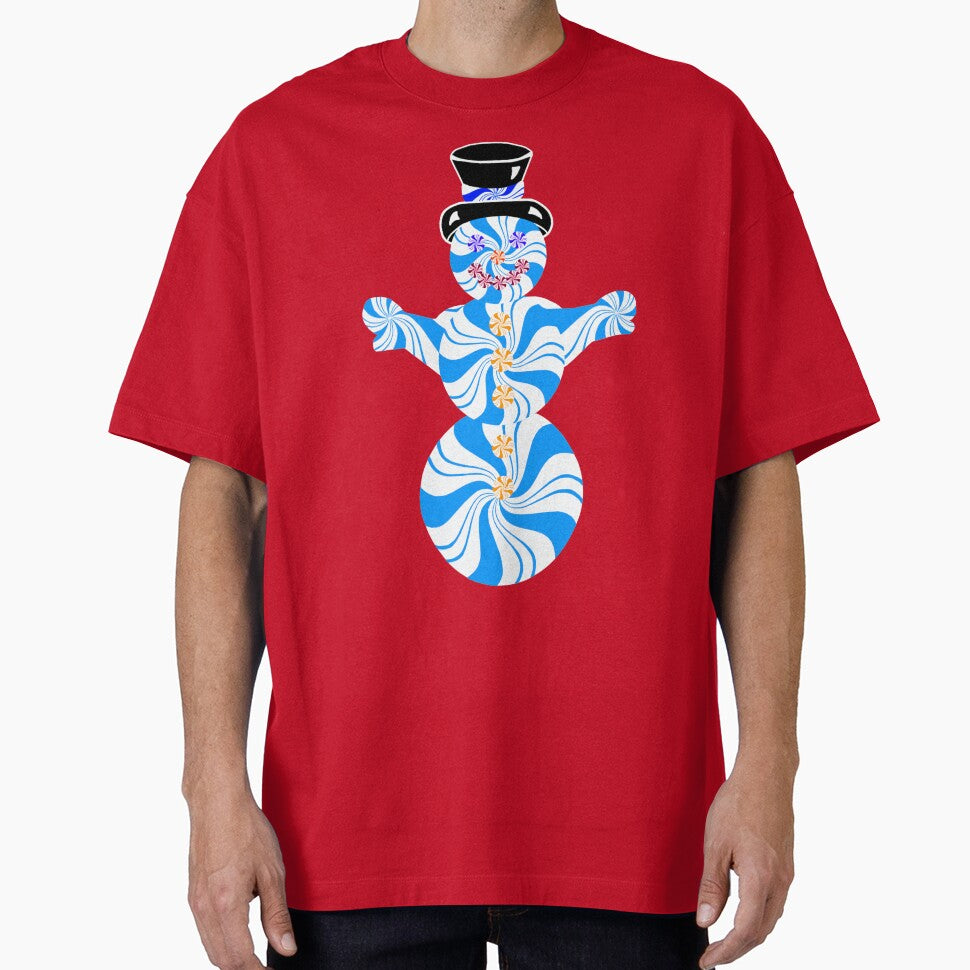 Blue Peppermint Holiday Snowman by Deborah Camp