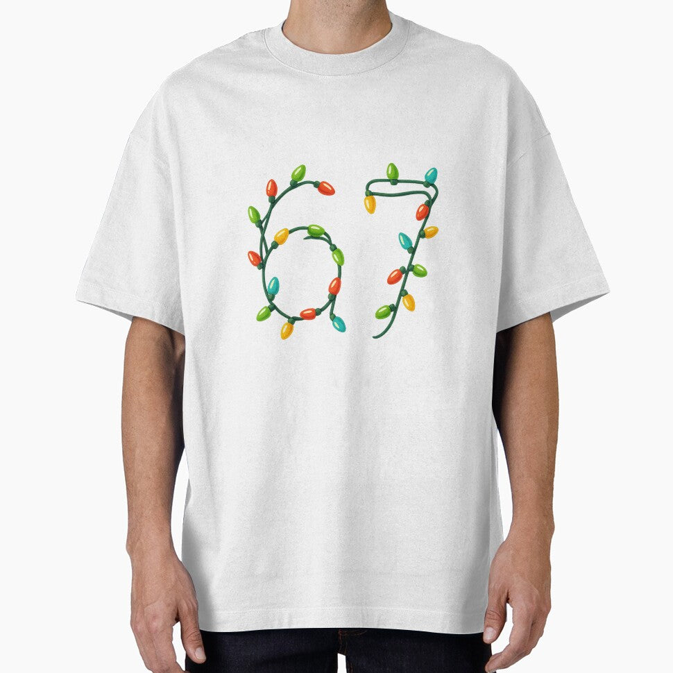 “67” Christmas Lights Design – Festive Geeky Fan Art by Sandy's Cheeky Studio