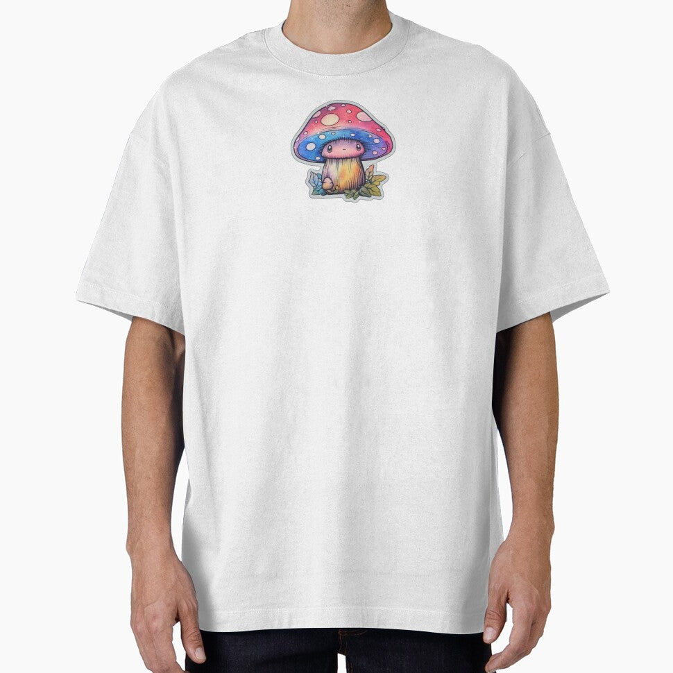 Sad Anime Mushroom | White Watercolour | Happy, Cute, Nature, Kawaii, Woods, Forest by FantasySoul