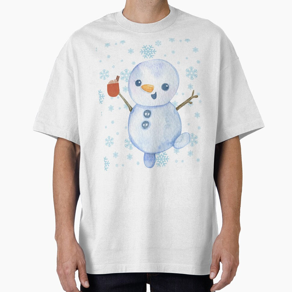 Cute Watercolor Snowman Winter Christmas Art by     Sela Art