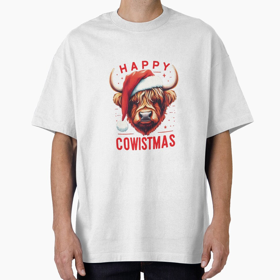 Highland Cow Happy Cowistmas Christmas Cow design by SideKickCreates