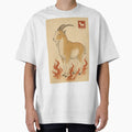 Year of the Goat 2027 – Fire Goat, Vintage Japanese Woodblock Style  Winter in Edo No. 6 by Planthem