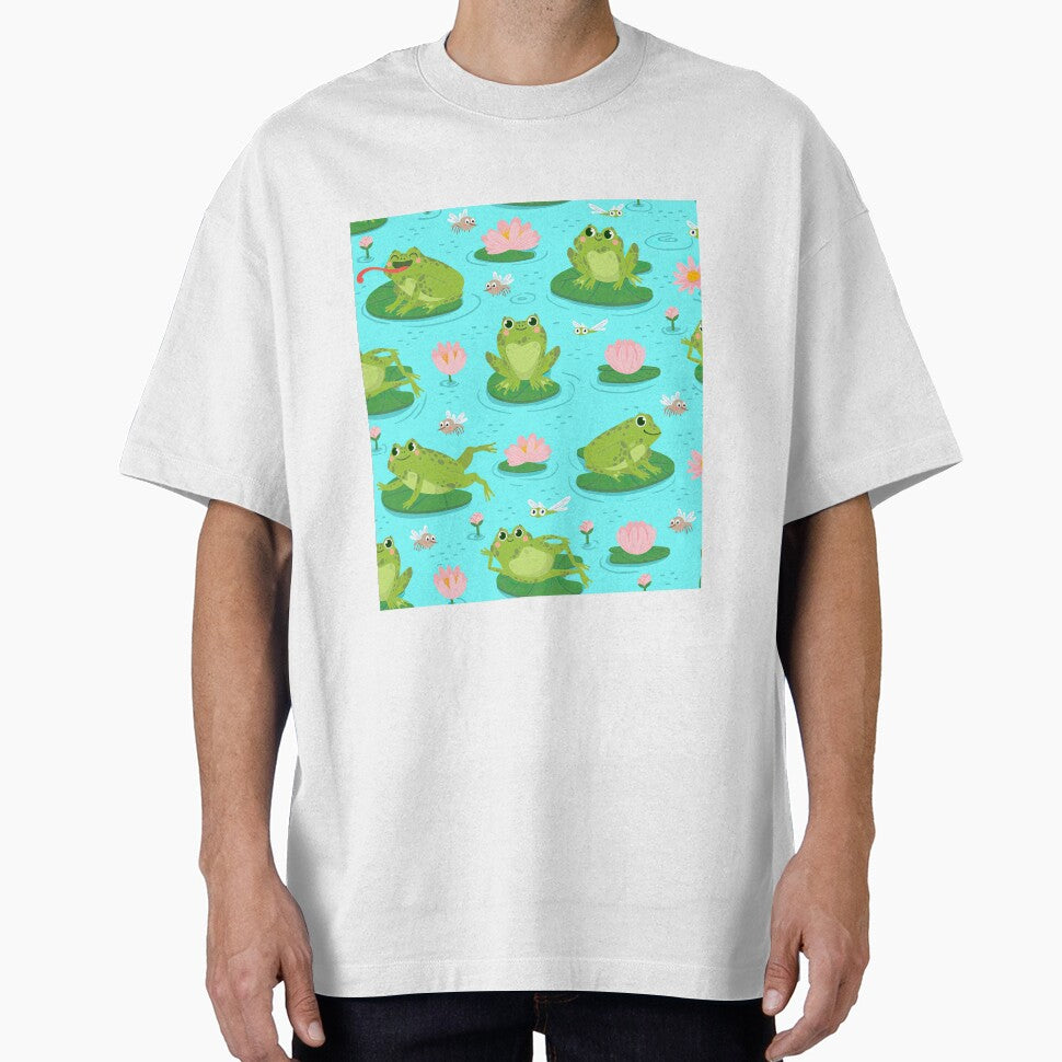Frog On Water Lily Leaves by ConcorStore