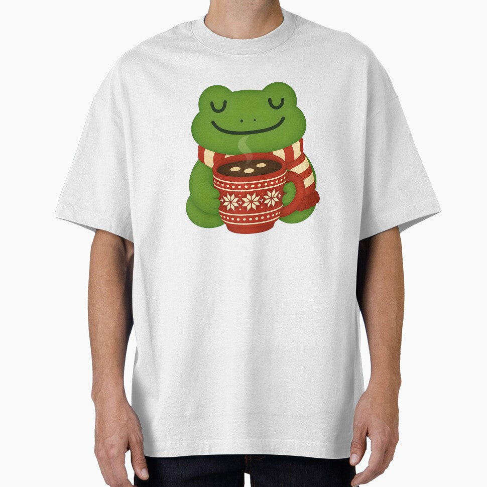 Cute Frog with Hot Chocolate – Cozy Winter Christmas Animal Gift for Frog Lovers by SkyTastic