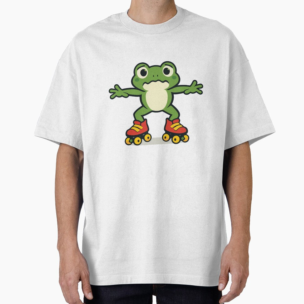 Funny Frog Cartoon on Roller Skates by stylishdzign