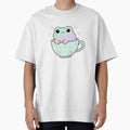 Cute Frog Tea Sticker | Kawaii Frog in Cup | Pastel Aesthetic Cozy Frog by ZYNORAworld