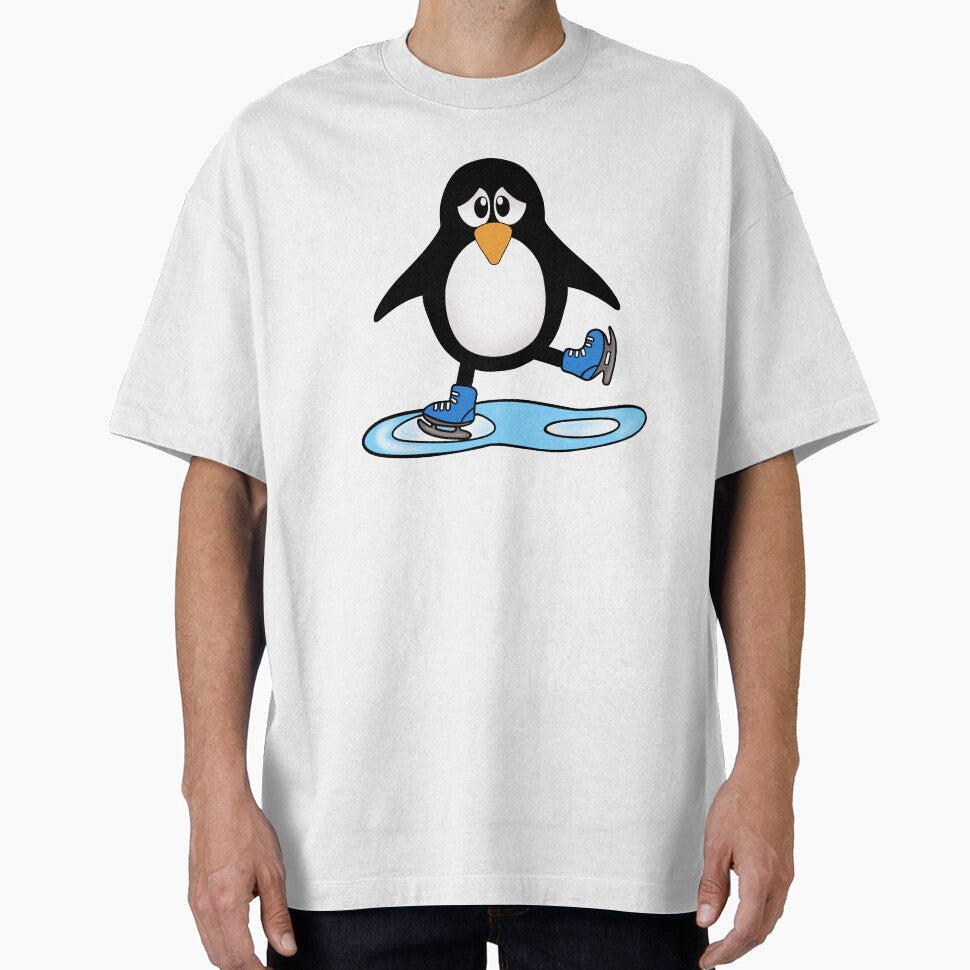 Cute Penguin Ice Skating by Sartoris Art