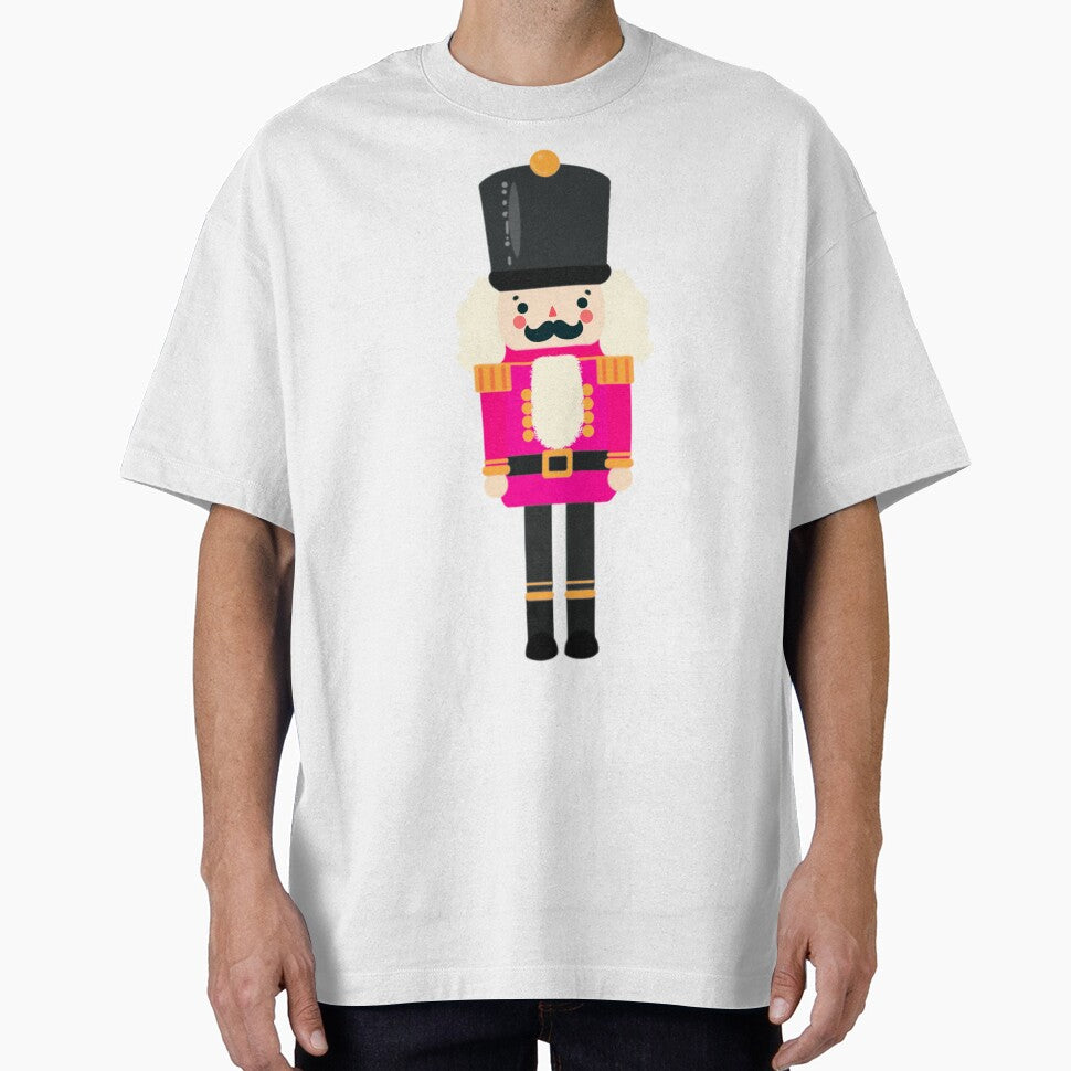 Hot Pink and Black Christmas Nutcracker Toy Soldier Graphic Art - White Background by Star-Fragment