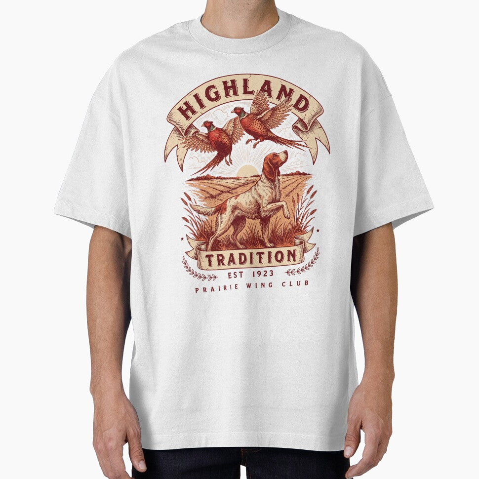 Upland Bird Hunting Shirt – Vintage Pheasant & Hunting Dog Design by Mahilis