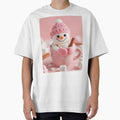 Adorable Marshmallow Snowman in Pink Mug with Cozy Winter Charm by PixelVibe782