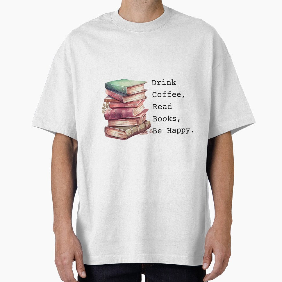 "Cozy Watercolor Books and Coffee - Drink Read Be Happy" by Lectorlandia