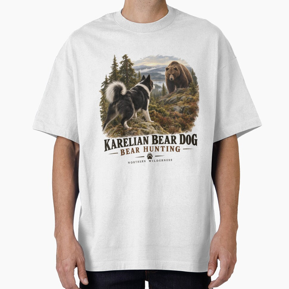 Karelian Bear Dog Bear Hunting Vintage Hunting Logo by TammyHunterArt