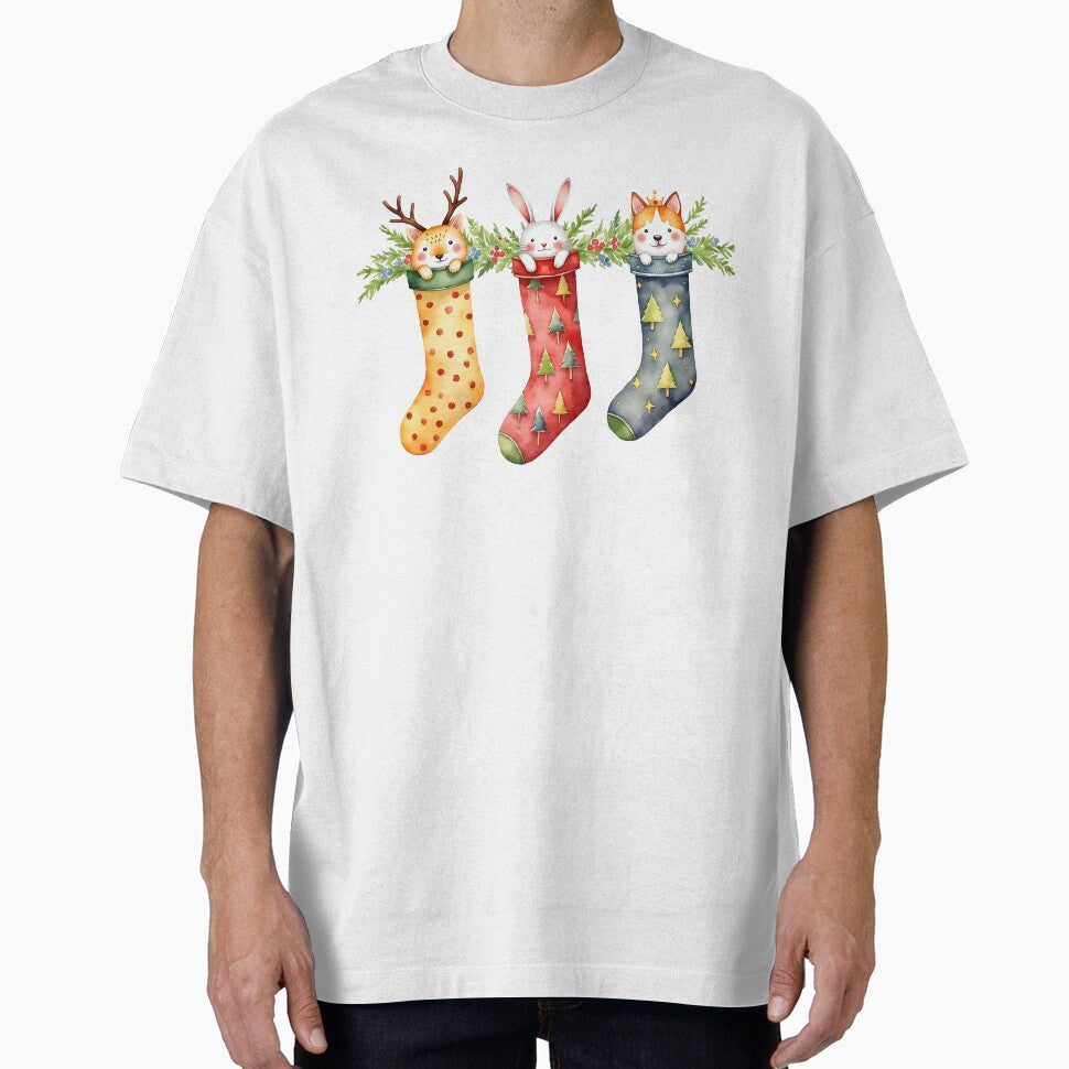 Animal Stockings Christmas Coquette Watercolor by Magnolia Valley Art