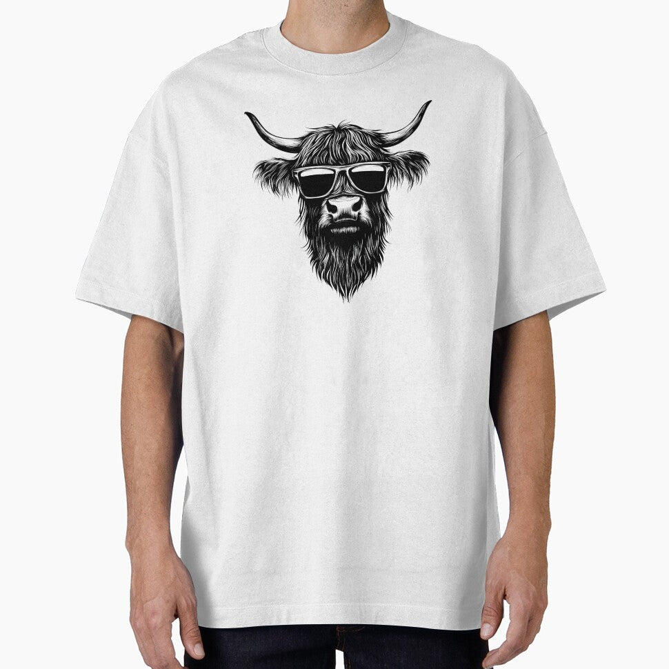 Highland cow with sunglasses by elleinnovations