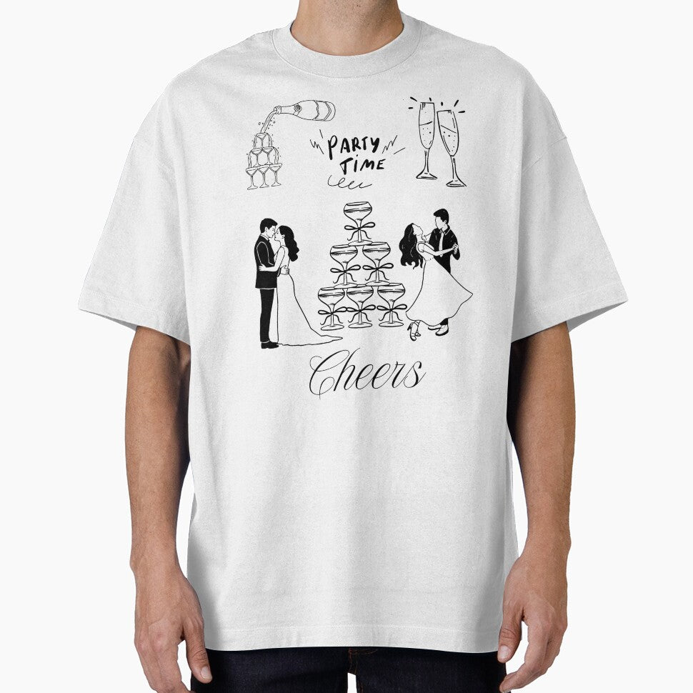 Cheers Party Time Stacked Champagne Glasses by MusikalTales