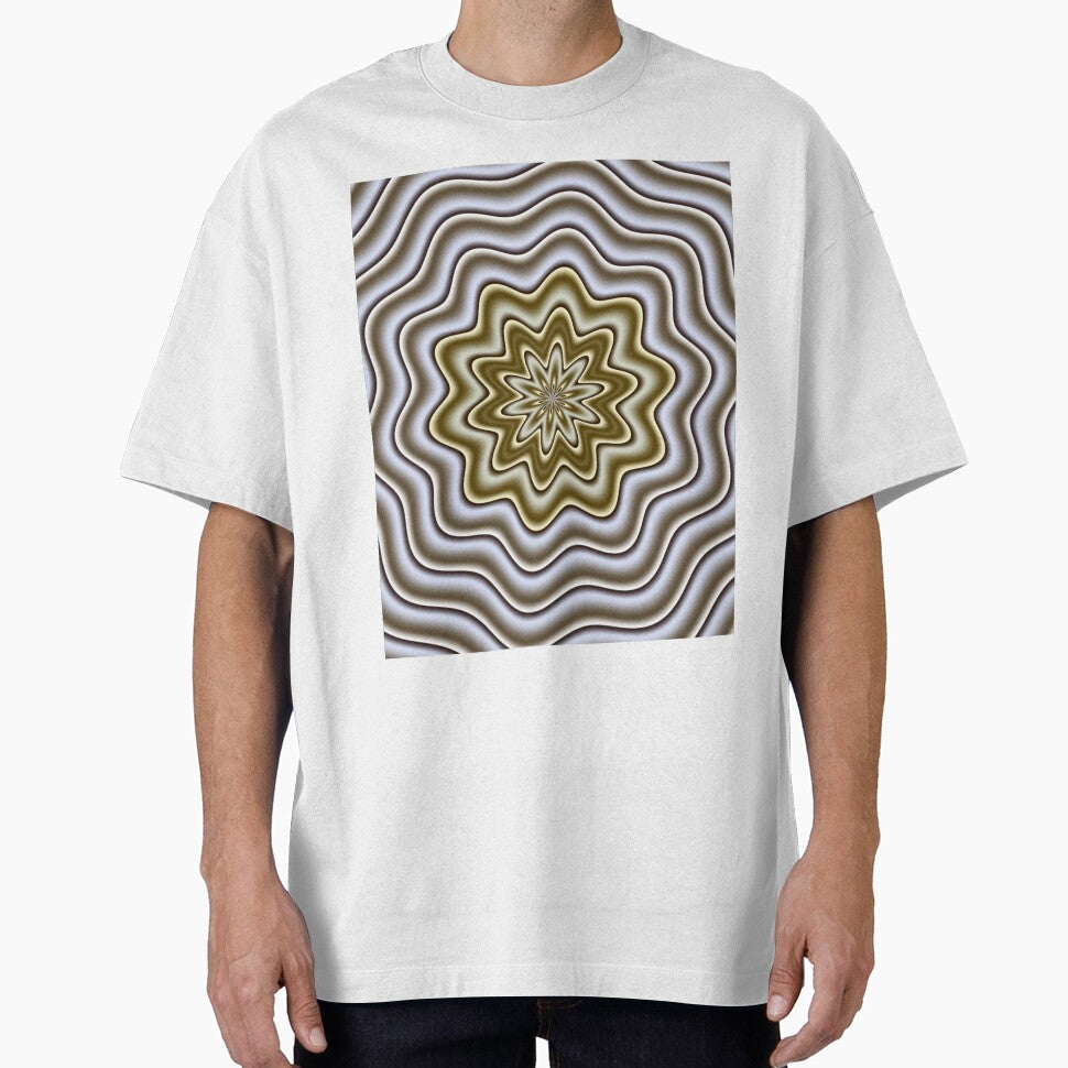 Liquid Gold and Silver Hypnotic Metallic Wave Mandala by pinkal