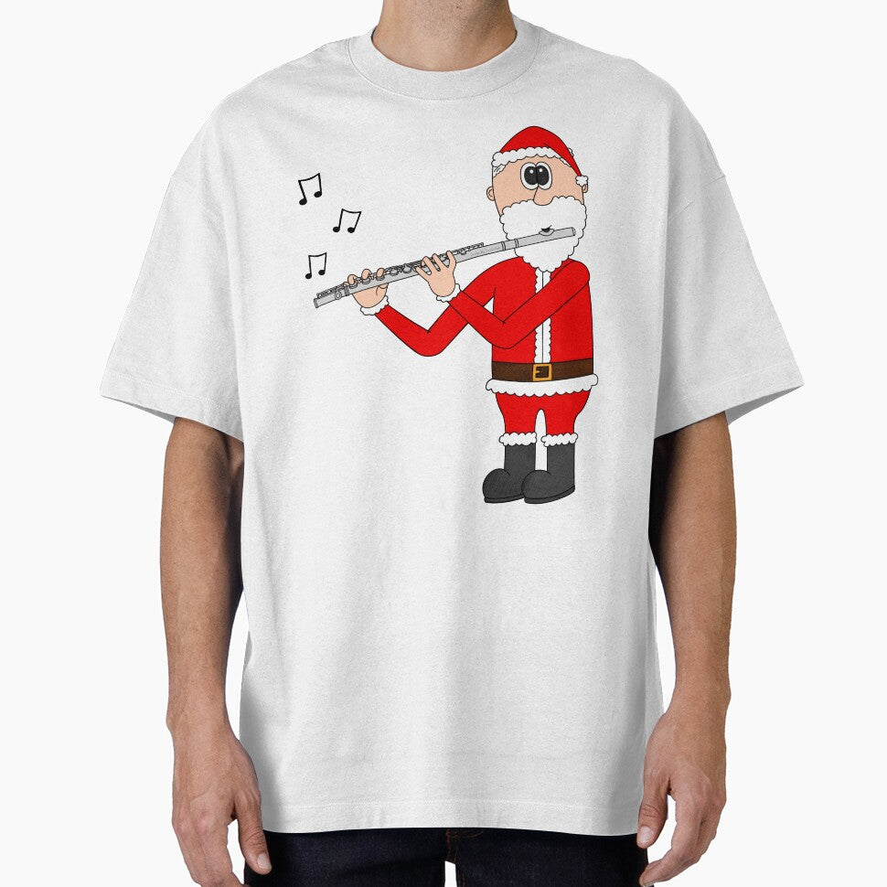 Santa Playing Flute, Christmas Flautist Woodwind Musician by doodlerob