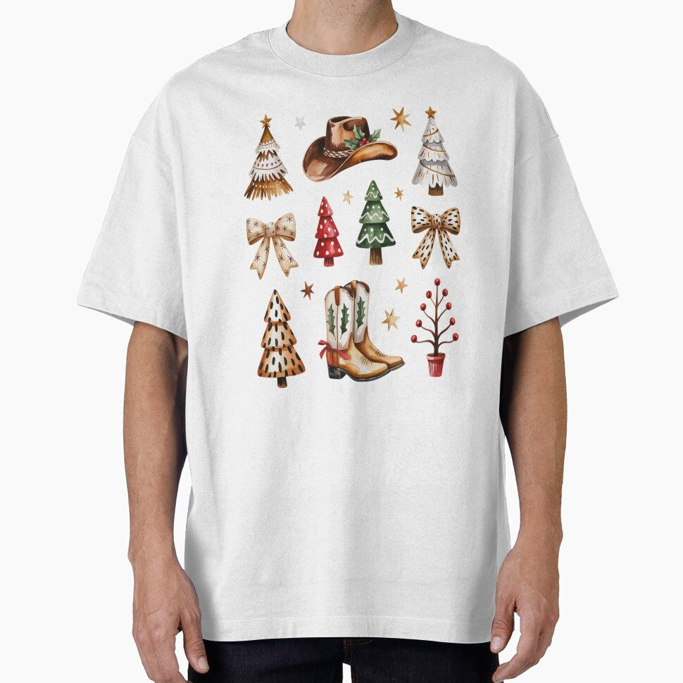 Cowboy Boots Hat Christmas trees Cow Bows by VladoZork