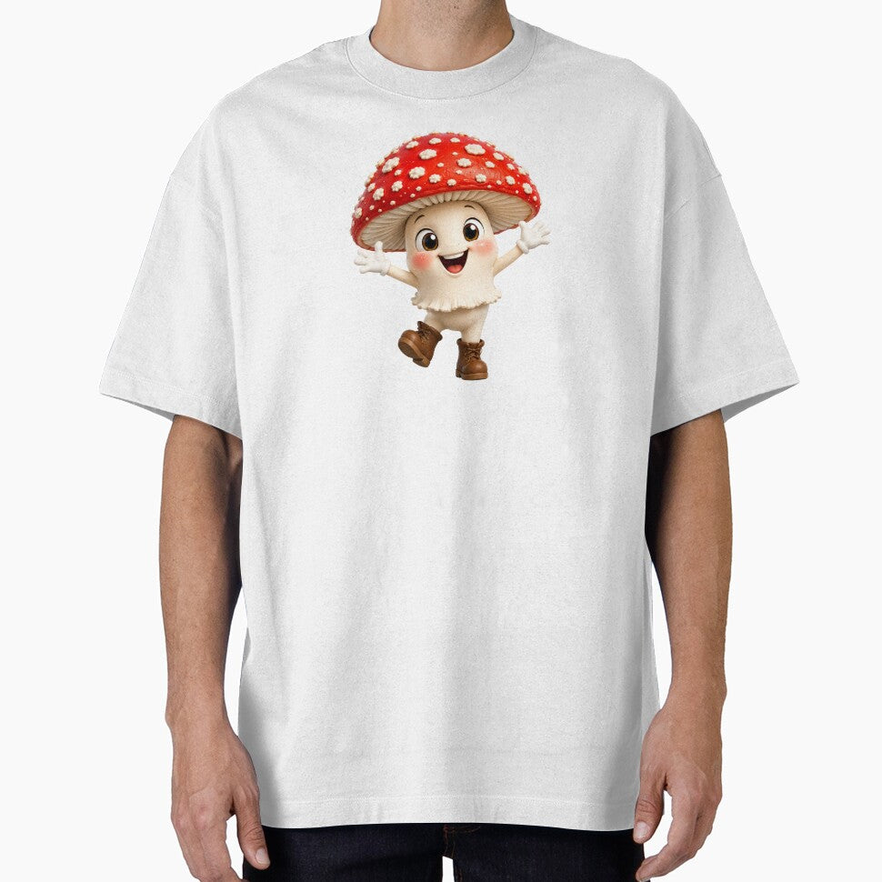 Happy Fly Agaric Mushroom Cute Kawaii Forest Mushroom Character Adorable Toadstool Cartoon Sticker by RoPrincess