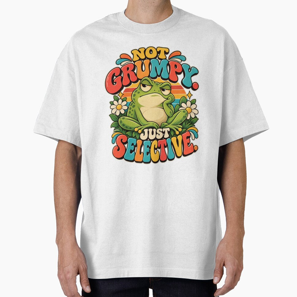 Not Grumpy Just Selective – Funny Retro Frog by FaithArt777