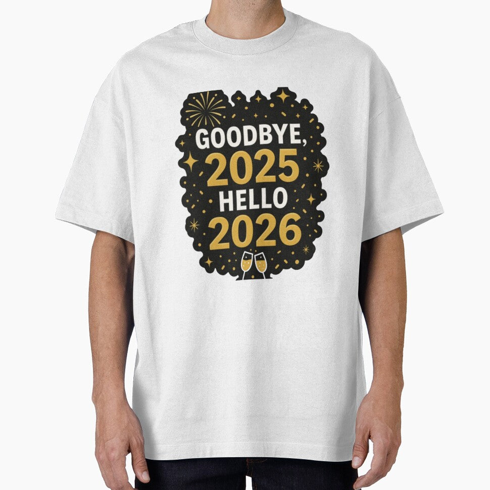 Goodbye 2025 Hello 2026 Sticker – New Year Fireworks Party Design by Gurjeetpixelart