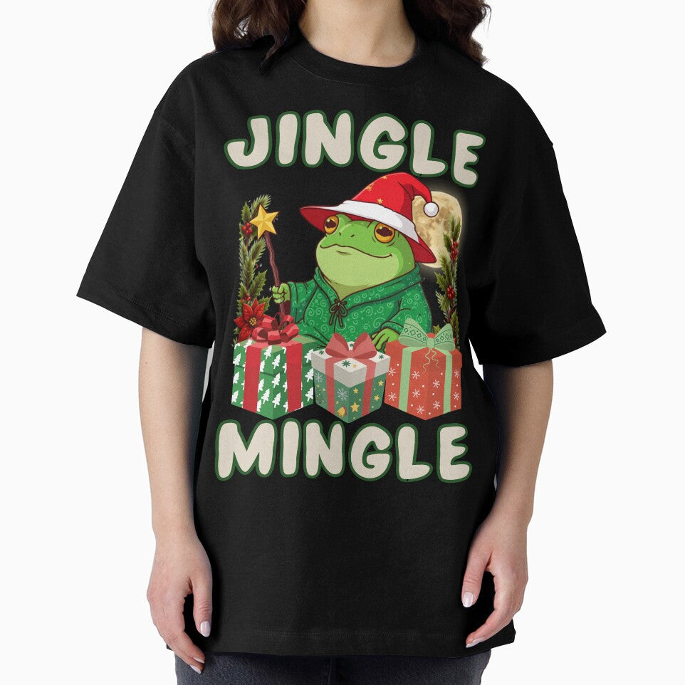 Jingle and Mingle Cute Santa Frog Christmas Pajamas Holiday by BellabdO