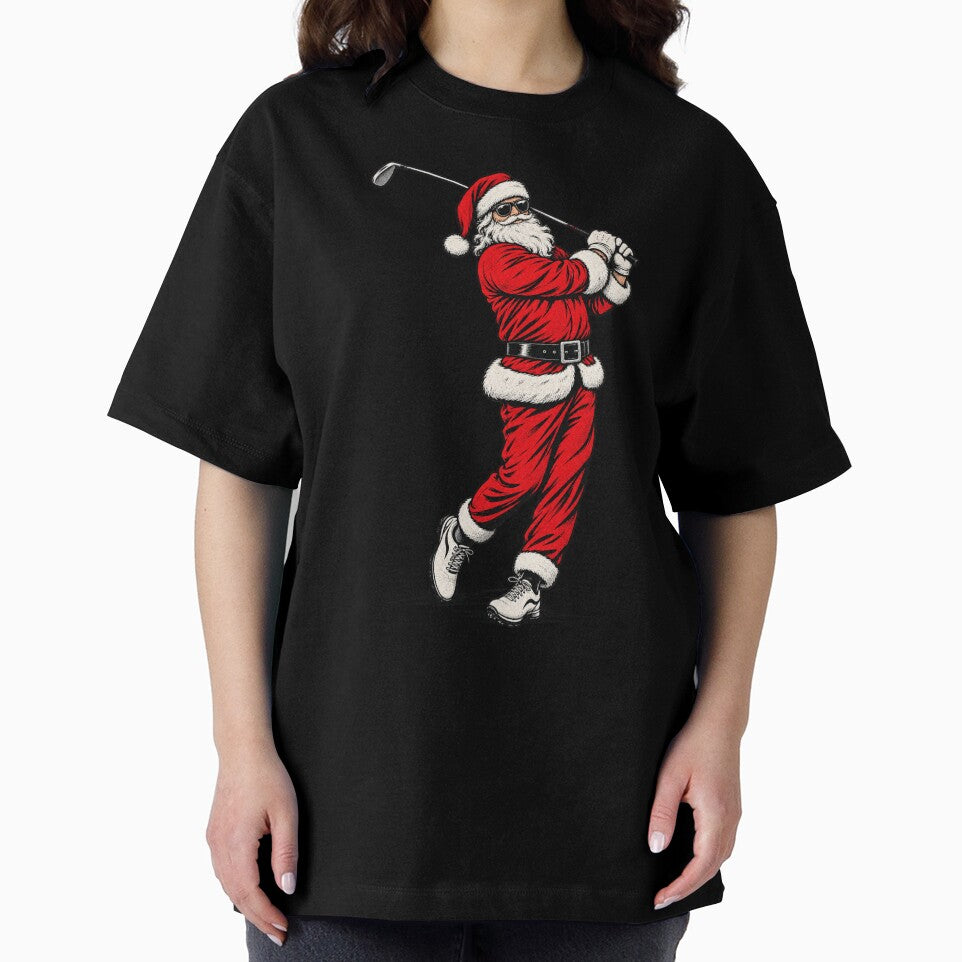 Santa Claus Playing Golf Golfing Funny Christmas Golfer by Masaw