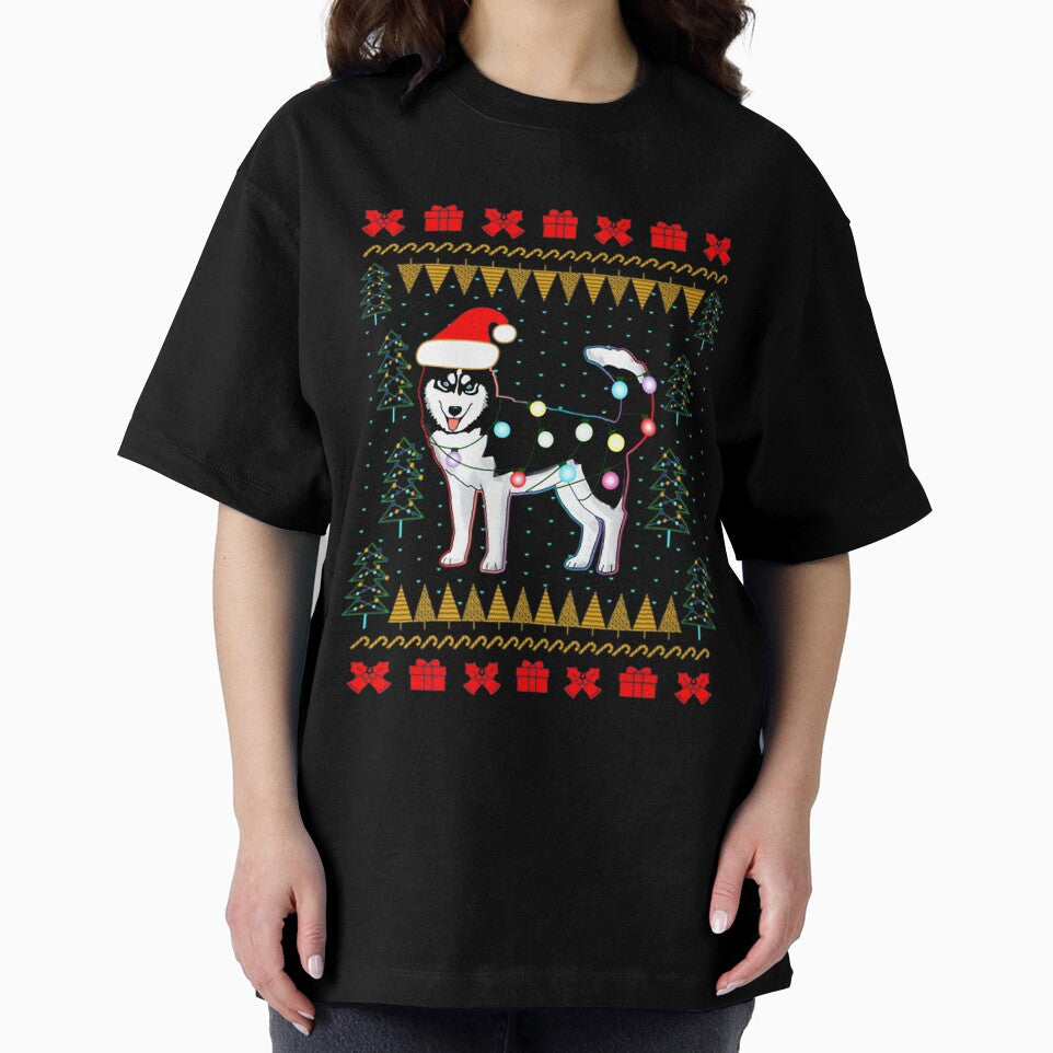 Husky-Ugly-Sweater Christmas Lights Premium by TGMerwin