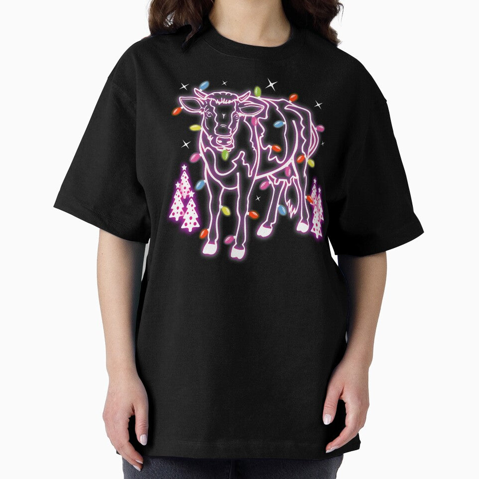 Pink Cow Christmas Lights Merry and Bright Xmas Gifts by alenaz