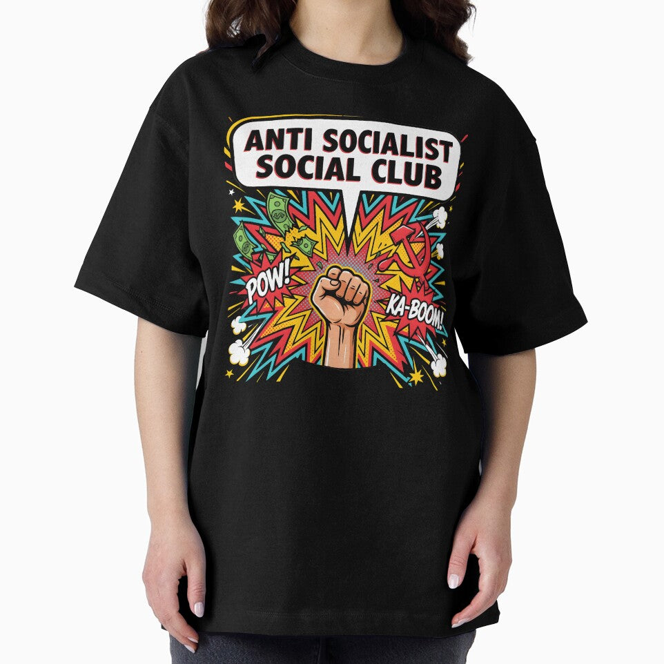 Anti Socialist Social Club Funny Political Satire for Patriotic Americans by Redgiant87x