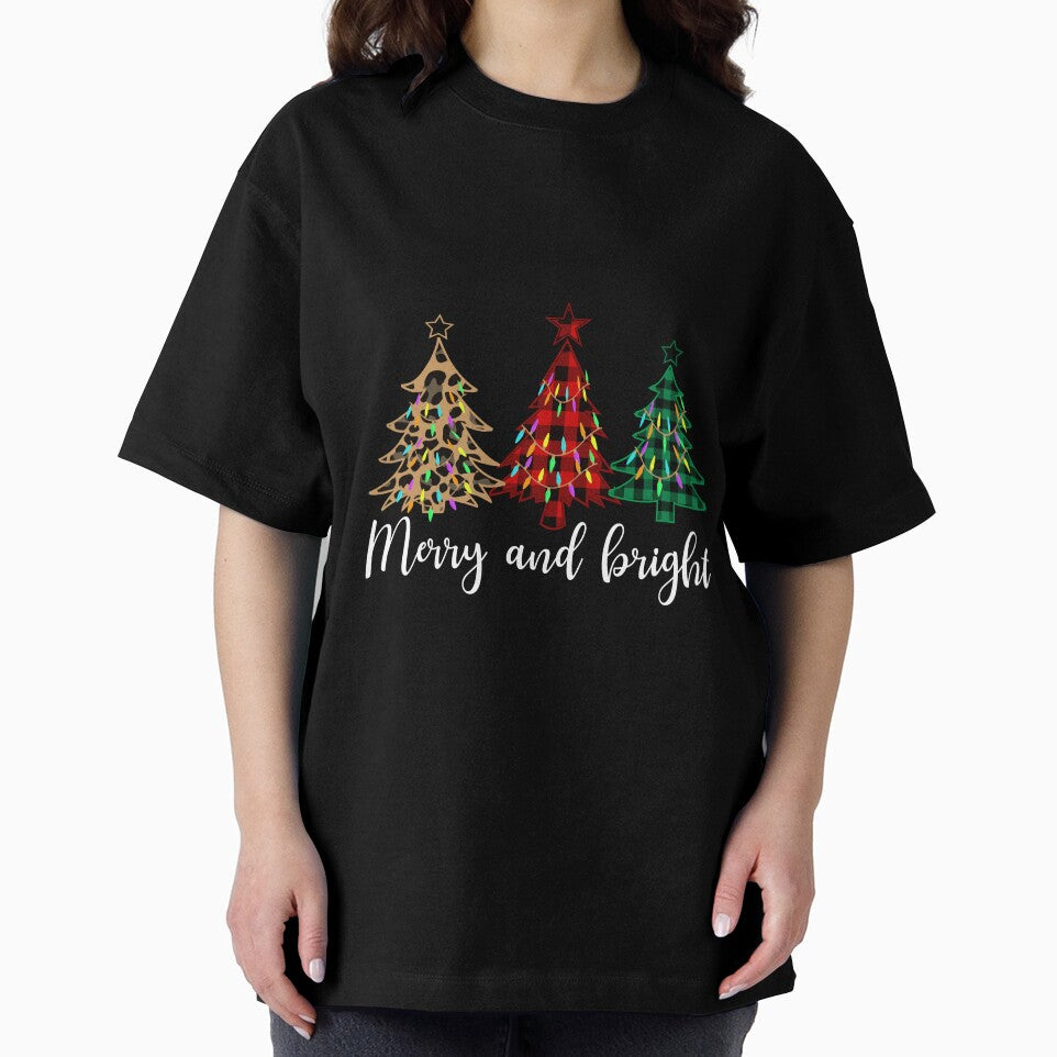 Merry and Bright Flannel and Leopard Christmas Trees by Smix Pixels