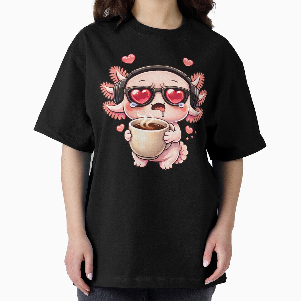 Coffee Zombie Axolotl – Cute Kawaii Sleepy Axolotl Coffee Lover Chibi Anime Design by ColorSplash123