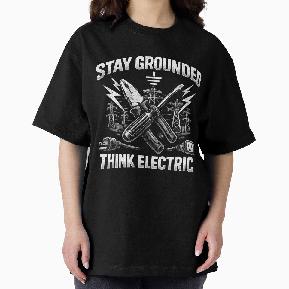 Stay Grounded Think Electric Electrician Gift for Linemen Journeyman Master Electricians Electrical Contractor by Ladys-Gents