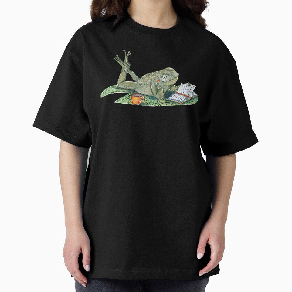 Frog reading by emassketches