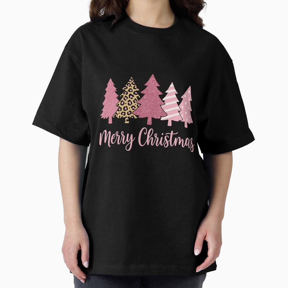 Pink Christmas Trees Shirt – Merry Christmas Pink Aesthetic Leopard Holiday Design by johnExpress02