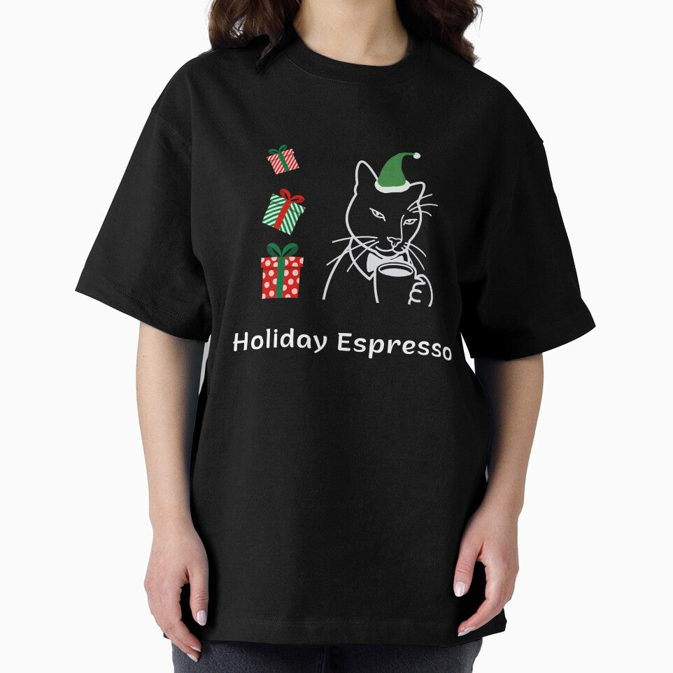 Holiday Espresso | Espresso Yourself Cats | Elegant Christmas Coffee Cat by ContigoART