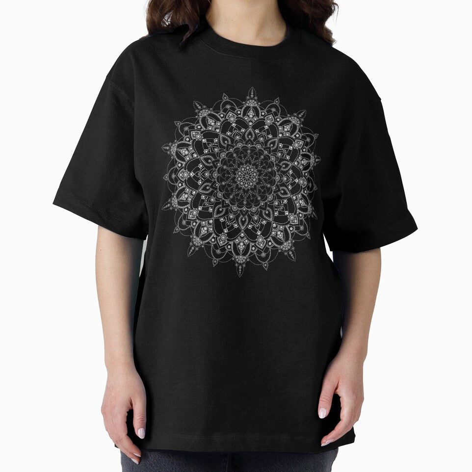 Silver floral mandala by felinefeelings