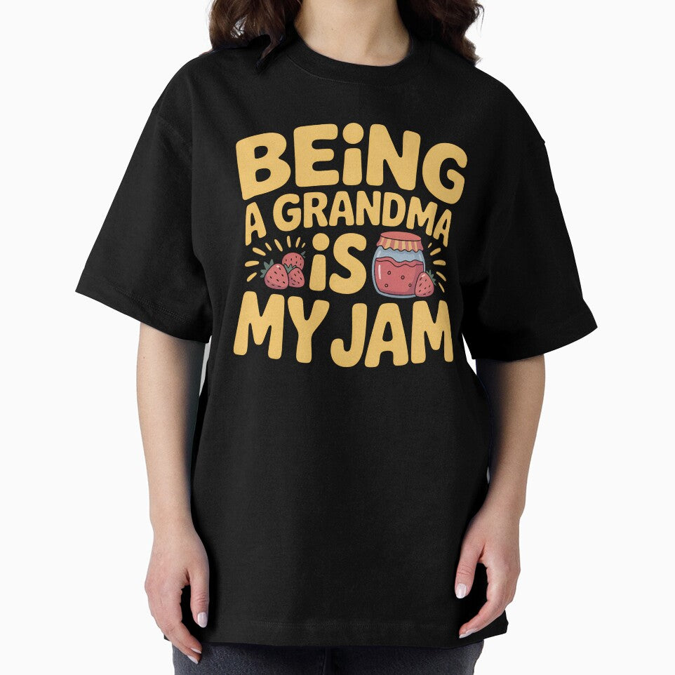 Being a Grandma Is My Jam – Bold Text with Cute Jam Jar Illustration by VividOrganica