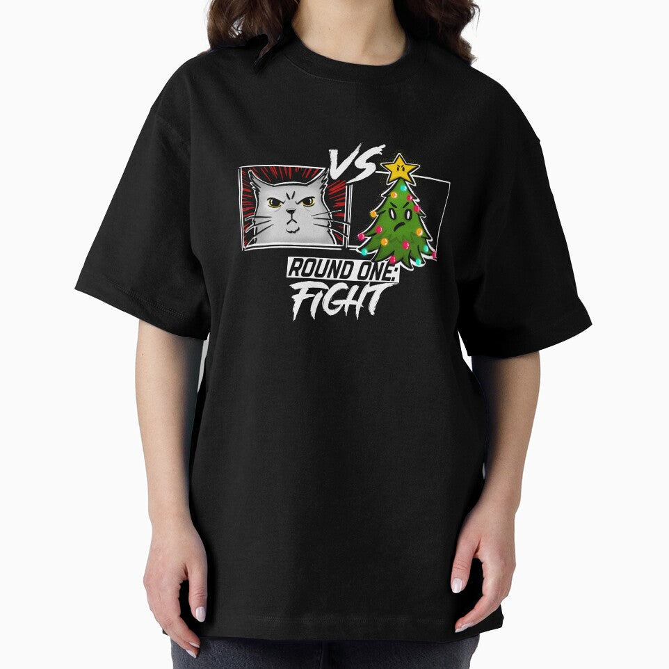Funny Cat Christmas Tree Cat versus Christmas Tree Gift Cat Lovers by SusanaDesigns