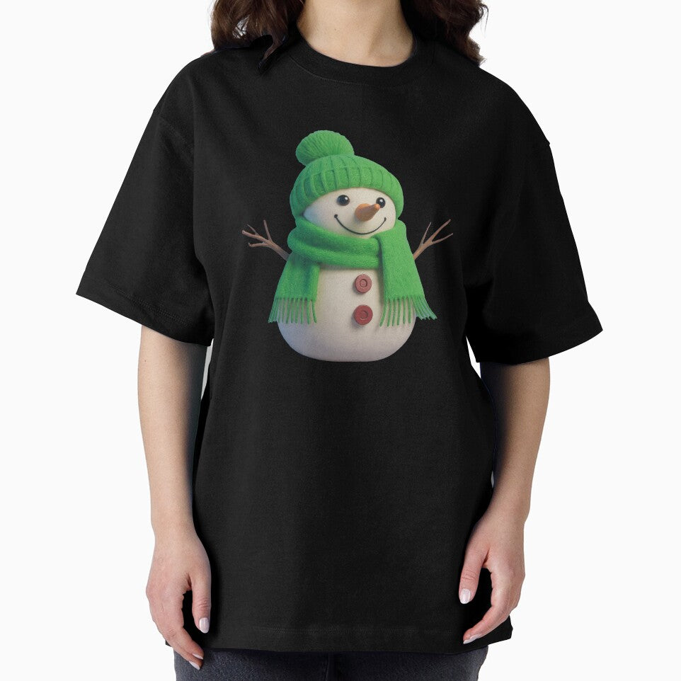Cheerful Snowman in Green Winter Gear by christmas-xmas