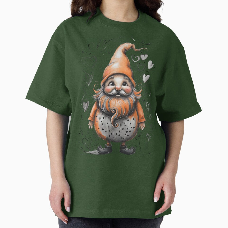 Playful Christmas Gnome Illustration With Heart Details by Ink & Fabric