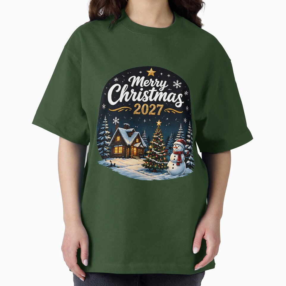 Merry Christmas 2027 Winter Cabin T-Shirt by DealNest