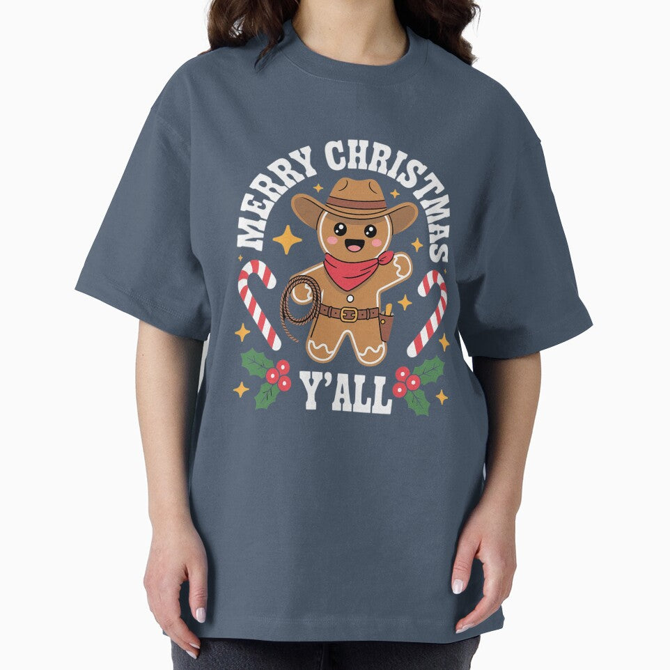 Merry Christmas Yall Gingerbread Cowboy Man Howdy Retro Xmas by AmparoBoyle